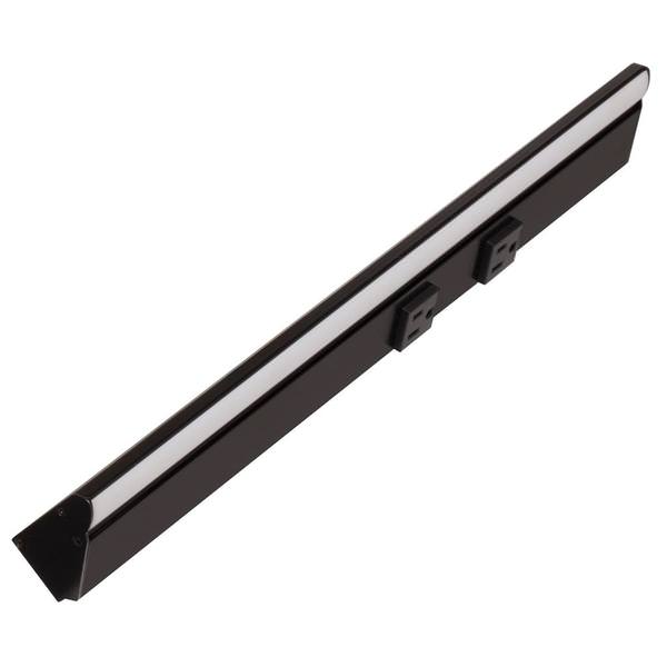 18.5" 9 watt 120 volt Natural White Black Remote Power Series LED Lighted Power Strip